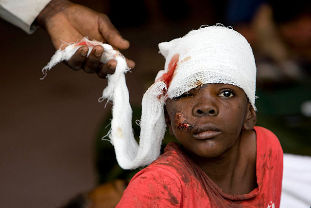 File:Boy receiving treatment after Haiti earthquake.jpg