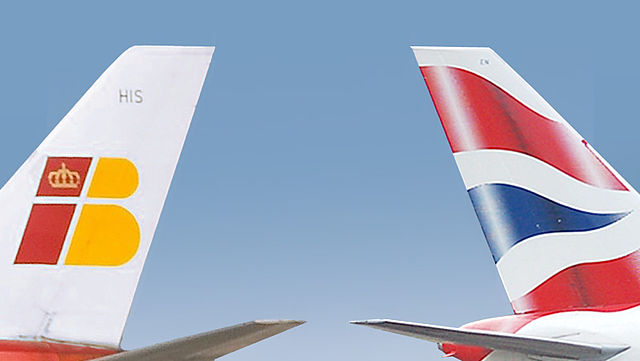 File:British Airways Iberia aircraft tails BA IB.jpg