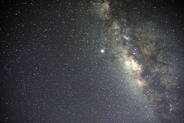 File:Milky Way Galaxy and a meteor.jpg
