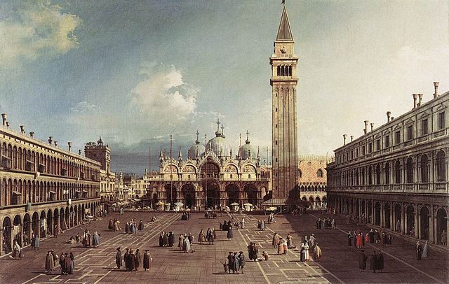 File:Piazza San Marco with the Basilica, by Canaletto, 1730. Fogg Art Museum, Cambridge.jpg